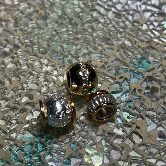 Sparkle bundle 3 gold & silver Brighton charm beads- beautiful and shiny! - Picture 3 of 5